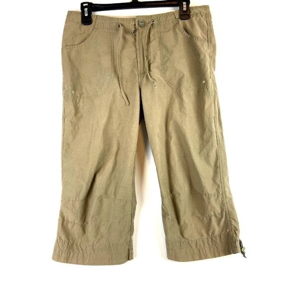 Columbia Sportswear Women's Tan Neutral Cargo Capri Hiking Pants Size S - Picture 1 of 10